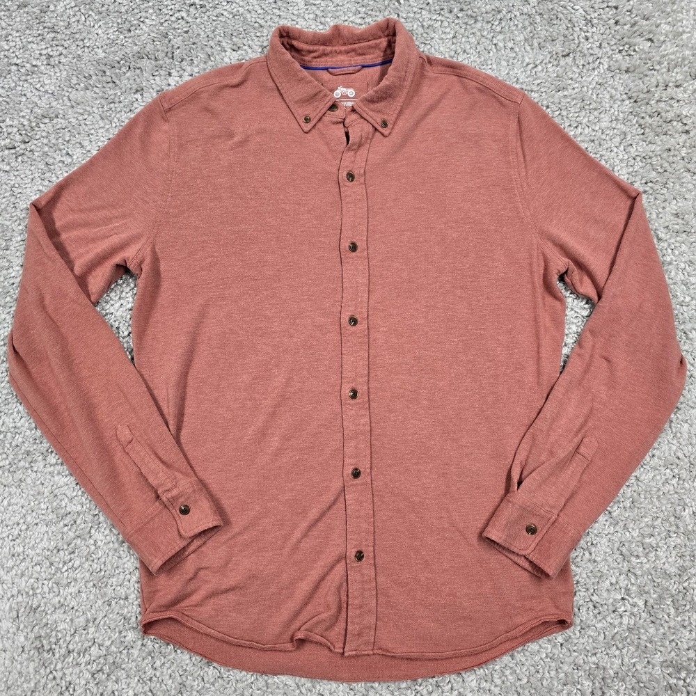 Mugsy Cashmere Blend Button Down Shirt Mens Large Pink Soft Minimalist